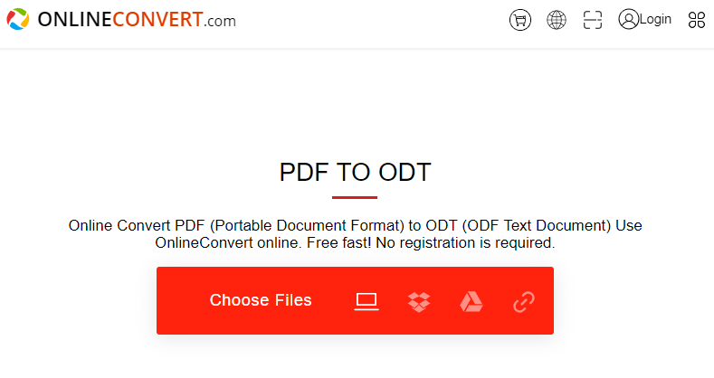come convertire pdf in odf su onlineconvertcom