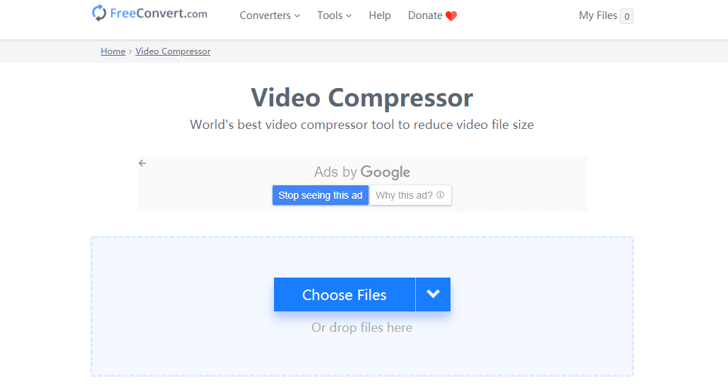 come ridurre le dimensioni dei file video su freeconvert com