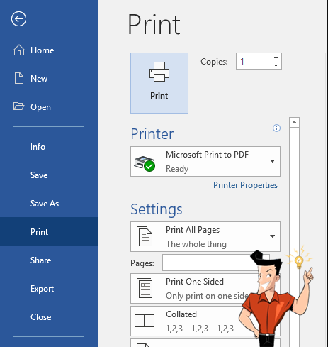 come convertire PDF in word con microsoft printer to pdf