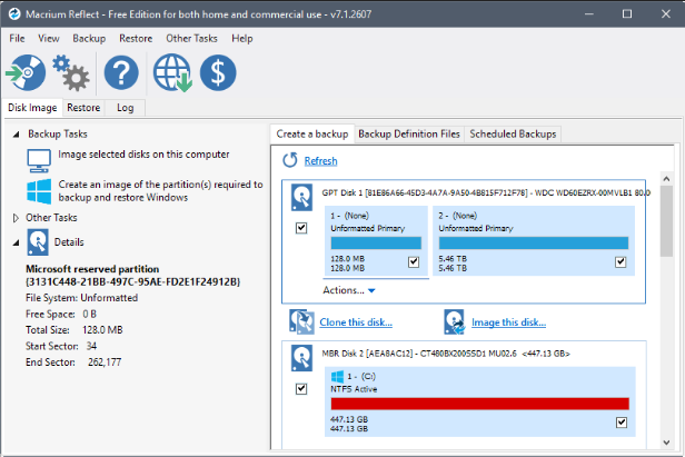 utilizzare il software di clonazione ssd Macrium Reflect