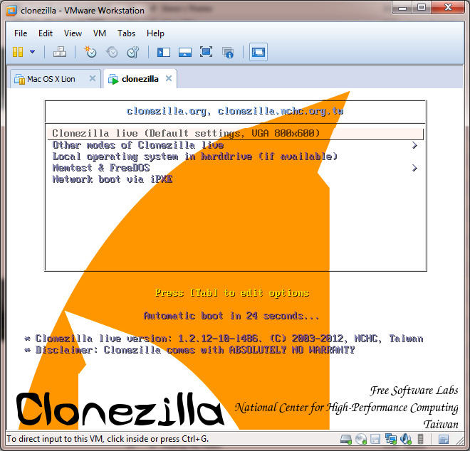 utilizzare il software clone ssd clonezilla