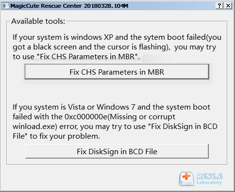 selezionare per fissare il segno del disco nel file BCD in renee passnow