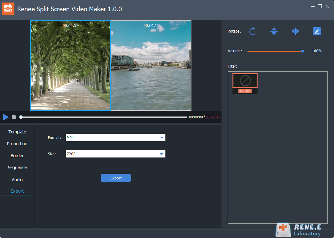 come dividere lo schermo del video con renee video editor