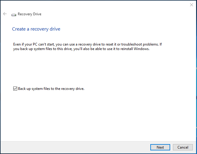 come creare un'unità usb di ripristino di Windows 10