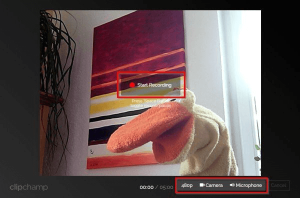 come utilizzare il registratore online clipchamp webcam