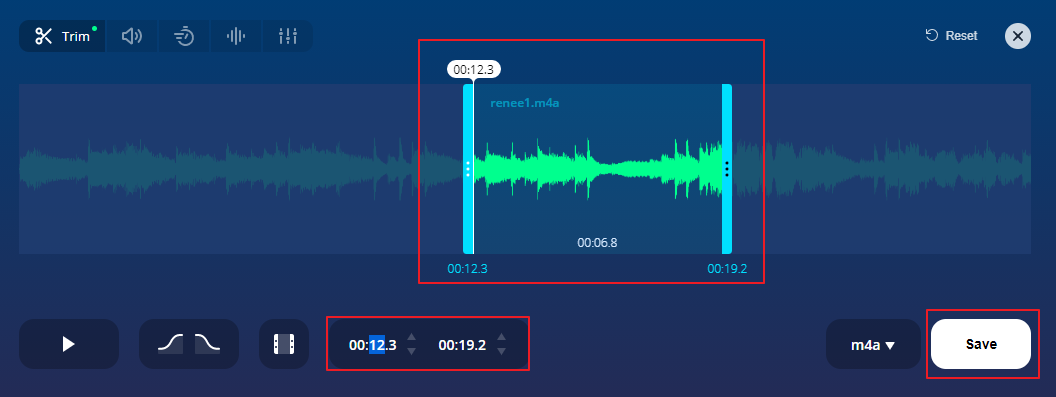 come tagliare l'audio online 123apps