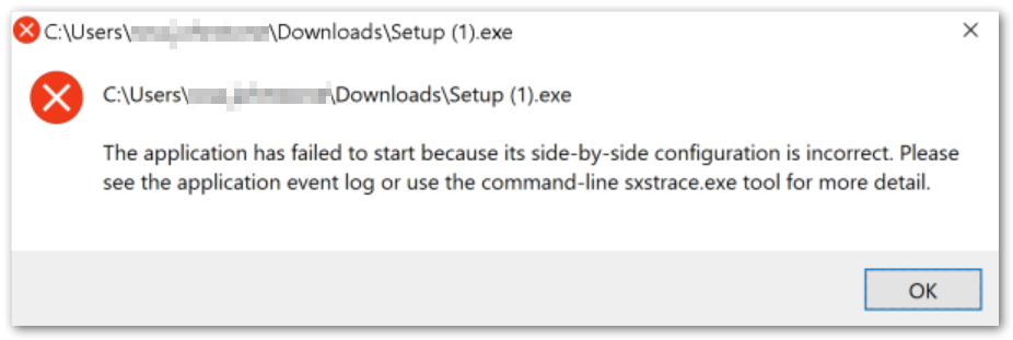 Risolvi l'errore side-by-side configuration is incorrect