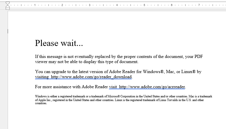 Error message for unsupported XFA PDF forms