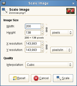 qualità immagine gimp cubica