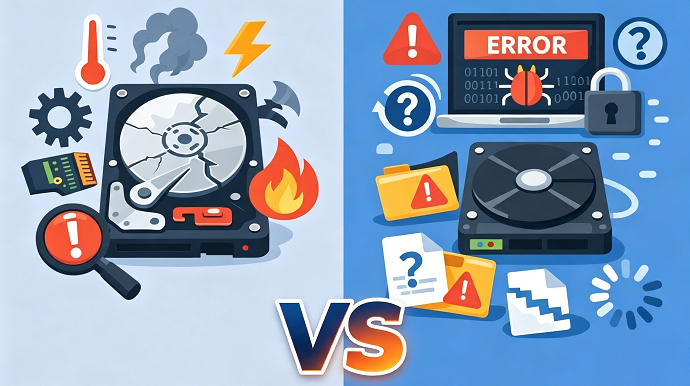 differenza guasto fisico e logico hard disk
