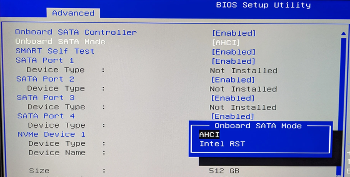 Modalità controller SATA