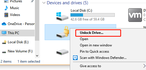 sbloccare bitlocker to go