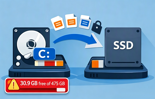 clonare l'intera unità C su un SSD più grande