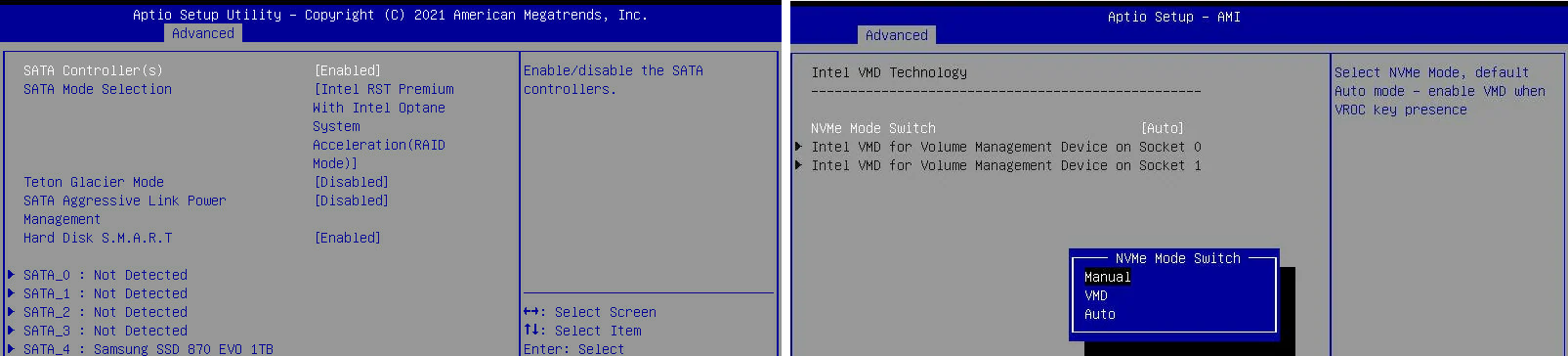 Attivare o disattivare la modalità Intel VMD o RST nel BIOS